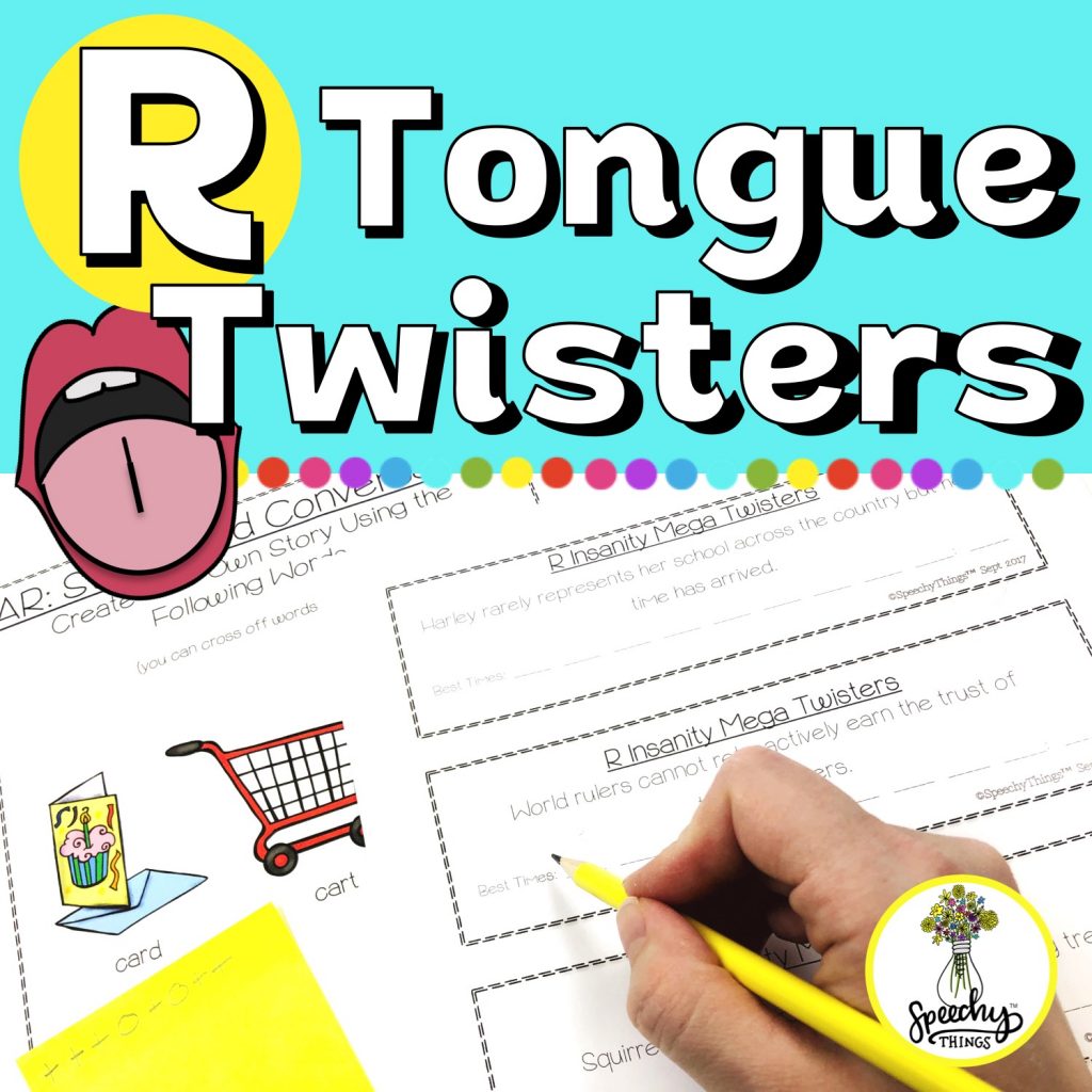 r tongue twister words, stories, activities for speech therapy