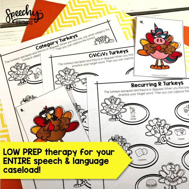 turkey hunt speech therapy activities